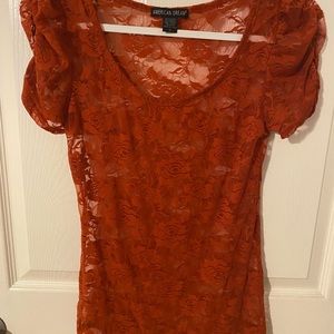 Red Lace Top